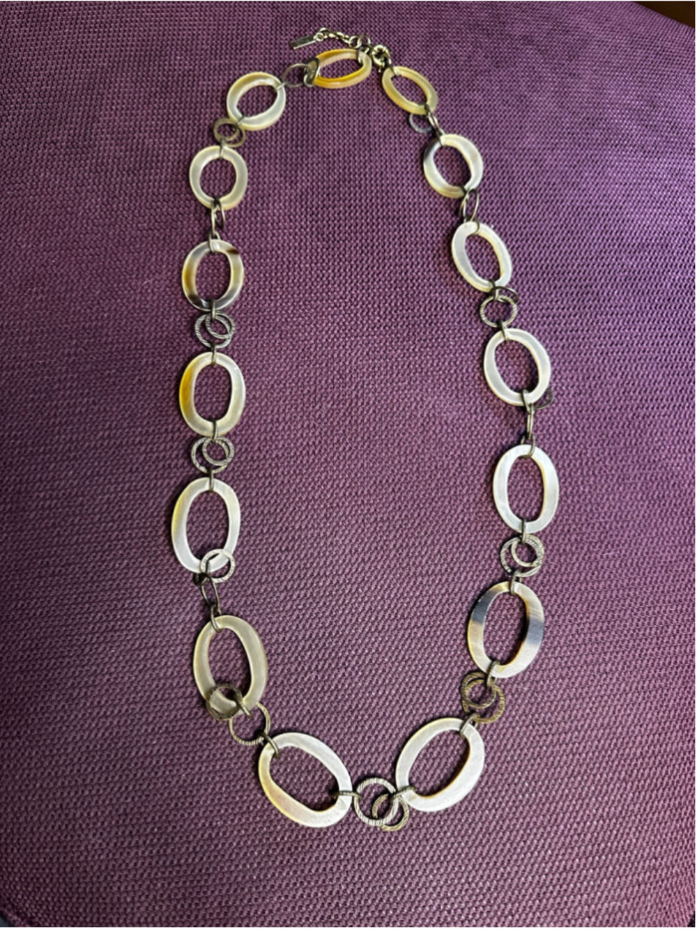 Silpada Kelsey & Raynee Beige Bronze Link Necklace